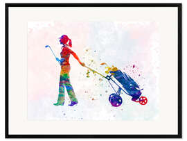 Impression artistique encadrée Golf player III