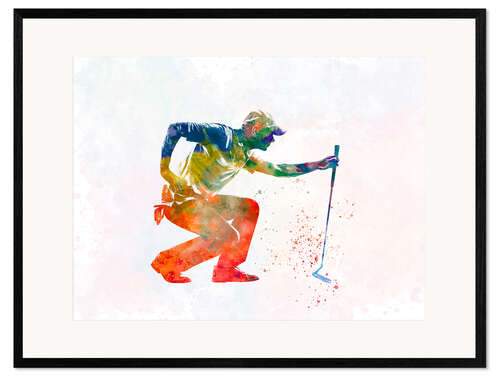 Kehystetty taidepainatus Golf player II