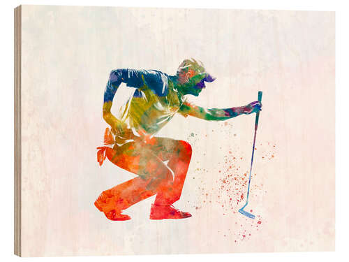Tableau en bois Golf player II