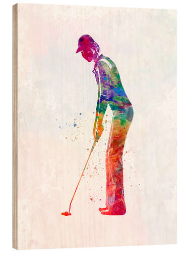 Wood print Golf player I