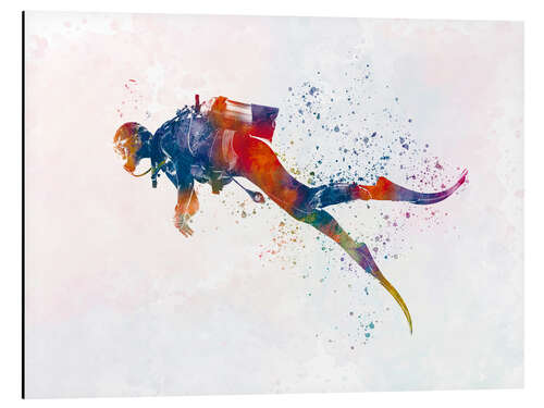 Aluminium print Scuba diver I