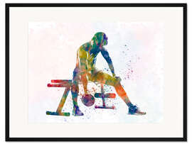 Gerahmter Kunstdruck Hanteltraining IV