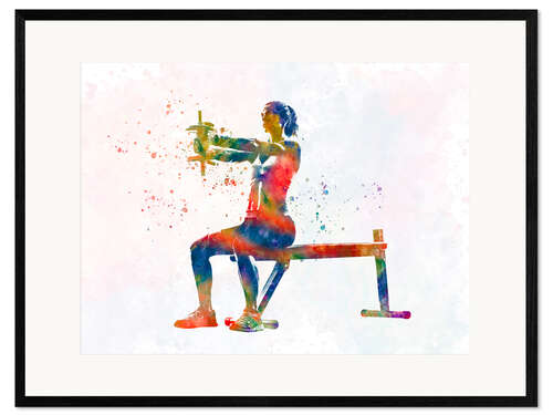 Impression artistique encadrée Dumbbell exercise V