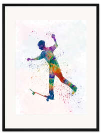 Gerahmter Kunstdruck Skateboardfahrer V