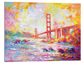 Tableau en plexi-alu Golden Gate Bridge Colourful I