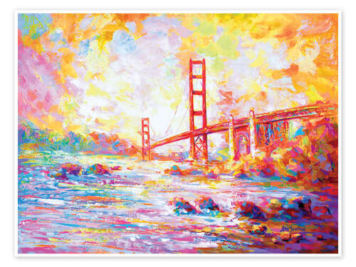 Plakat Golden Gate Bridge Colourful I