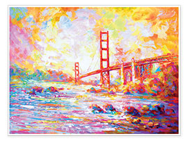 Poster Golden Gate Bridge Farbenfroh I