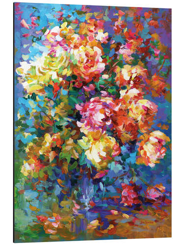 Aluminium print Flowers in a Vase Colourful