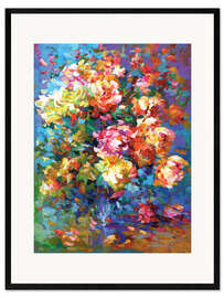 Impression artistique encadrée Flowers in a Vase Colourful