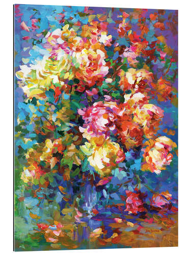 Tableau en plexi-alu Flowers in a Vase Colourful