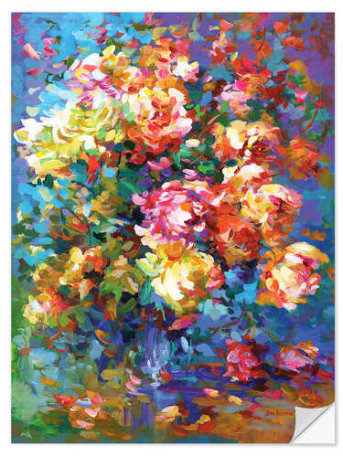 Selvklebende plakat Flowers in a Vase Colourful