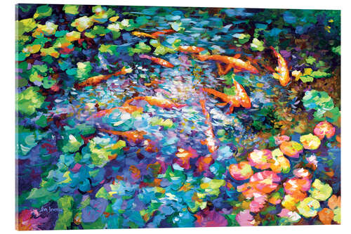 Acrylglasbild Koi Fischteich