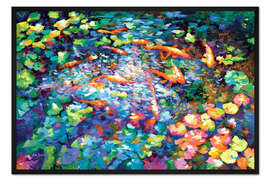 Gerahmter Kunstdruck Koi Fischteich