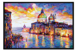 Gerahmter Kunstdruck Canale Grande und Basilika, Venedig