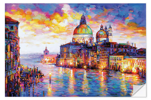 Selvklebende plakat Grand Canal and Basilica, Venice