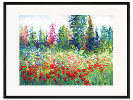 Gerahmter Kunstdruck Blühende Wildblumen