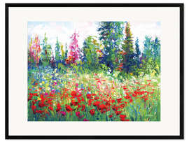 Impression artistique encadrée Blooming Wildflowers