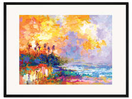 Gerahmter Kunstdruck Farbenfrohe Karibische Küste