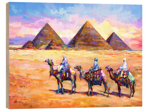 Wood print Pyramids of Giza