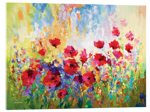 Quadro em acrílico Poppy Flower Field Colourful II