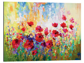 Aluminium print Poppy Flower Field Colourful II