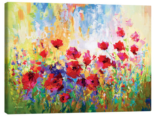 Stampa su tela Poppy Flower Field Colourful II