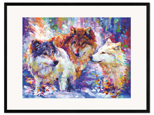 Framed art print Colourful Wolf Pack