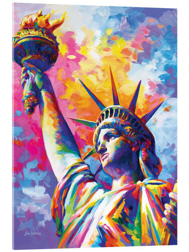 Acrylglas print Statue of Liberty Colourful