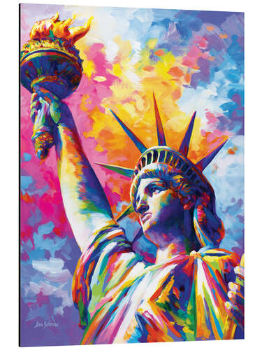 Aluminium print Statue of Liberty Colourful