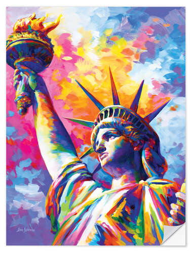 Sticker mural Statue of Liberty Colourful