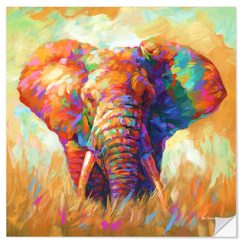 Naklejka na ścianę Colourful Elephant