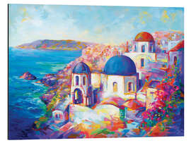 Magnettafel Farbenfrohes Santorini