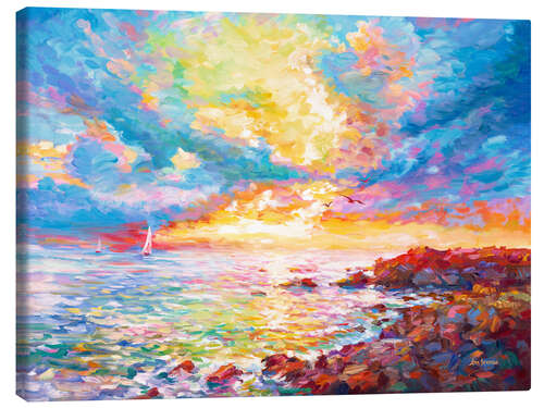 Canvas-taulu Colourful Mediterannean Sunset