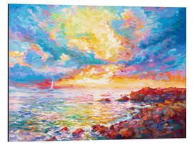 Magnettafel Farbenfroher, Mediterraner Sonnenuntergang