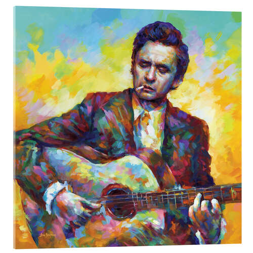 Acrylic print Johnny Cash with the Guitar