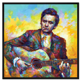 Gerahmter Kunstdruck Johnny Cash an der Guitarre