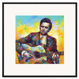 Gerahmter Kunstdruck Johnny Cash an der Guitarre