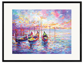 Innrammet kunsttrykk Gondolas on Grand Canal