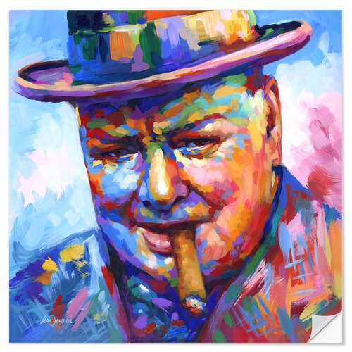 Naklejka na ścianę Winston Churchill Modern Portrait