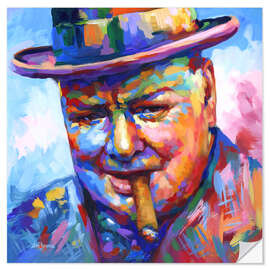 Selvklebende plakat Winston Churchill Modern Portrait