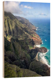 Hout print Nā Pali Coastline