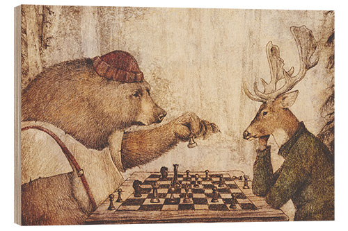 Quadro de madeira Wild Chess