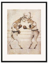 Gerahmter Kunstdruck Wildes Boxen