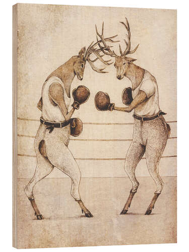 Wood print Wild Boxing