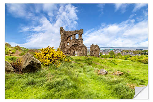 Selvklebende plakat St. Anthony’s Chapel Ruins in Edinburgh