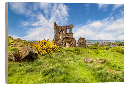 Wood print St. Anthony’s Chapel Ruins in Edinburgh