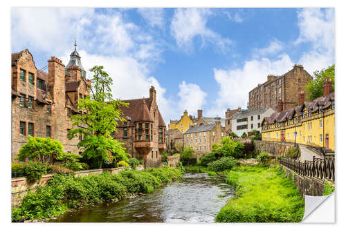 Selvklebende plakat Dean Village in Edinburgh