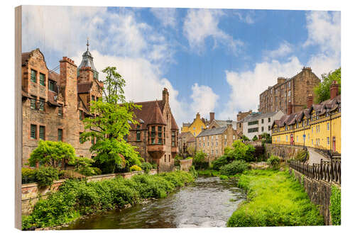 Holzbild Dean Village in Edinburgh