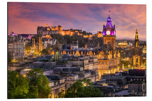 Quadro em alumínio Fantastic sunset in Edinburgh