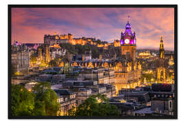 Gerahmter Kunstdruck Fantastischer Sonnenuntergang in Edinburgh